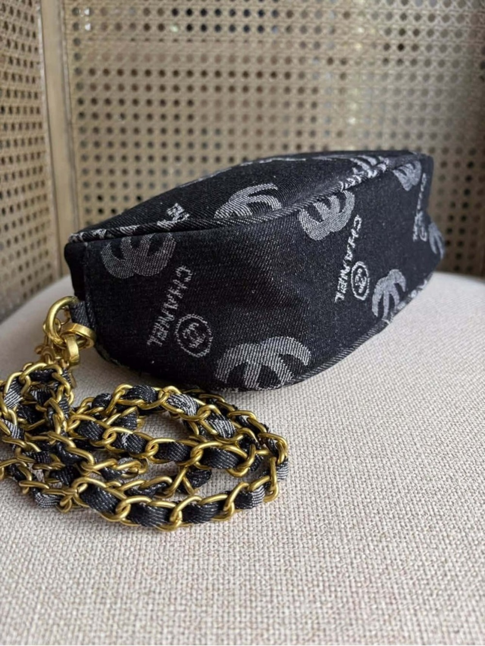 GWP Black and Silver Logo Mini Chain Bag